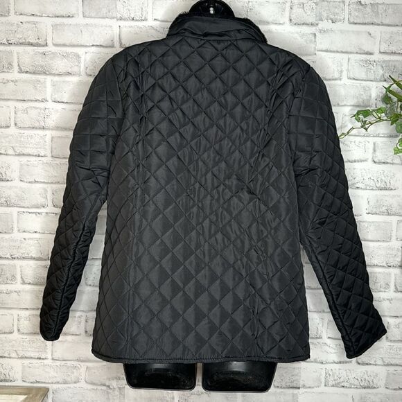 NWT Kim Rogers Black Puffer Fleece Collared Jacket Coat Size Medium - Picture 5 of 7